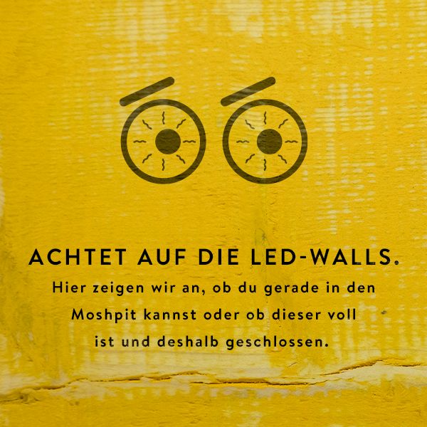 Achtet auf die LED Walls! Hier zeigen wir, ob du gerade nach vorne kannst, oder ob dort voll ist!